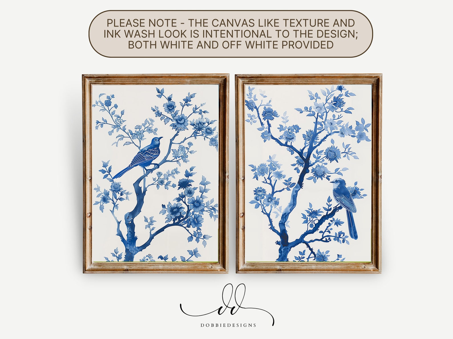 Blue Chinoiserie Set of 3 Prints Chinoiserie Wall Art Vintage Blue ...