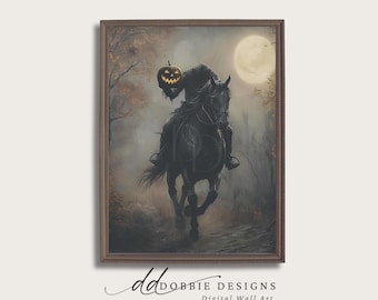 Dark Moody Aesthetic Halloween Headless Horseman Dark Academia Printable Cottagecore Arts Gothic Print Vintage Halloween Printable 241077-10