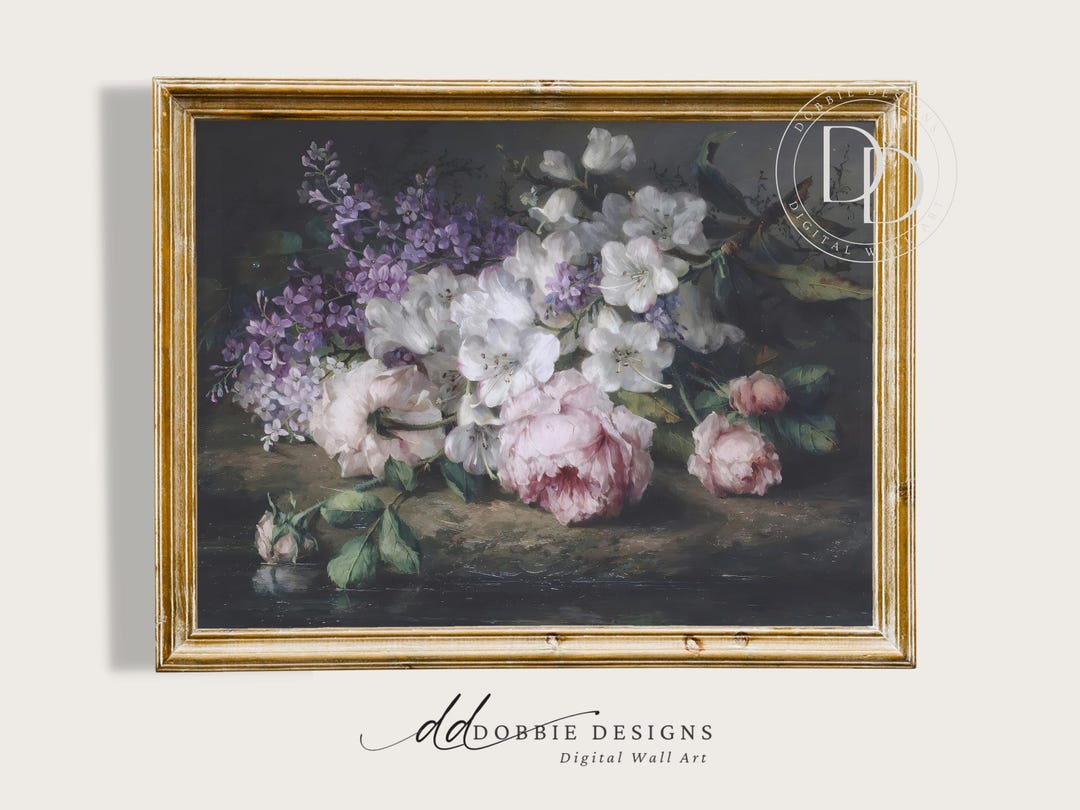 Vintage Floral Still Life Wall Art Printable Romantic Spring Flowers ...