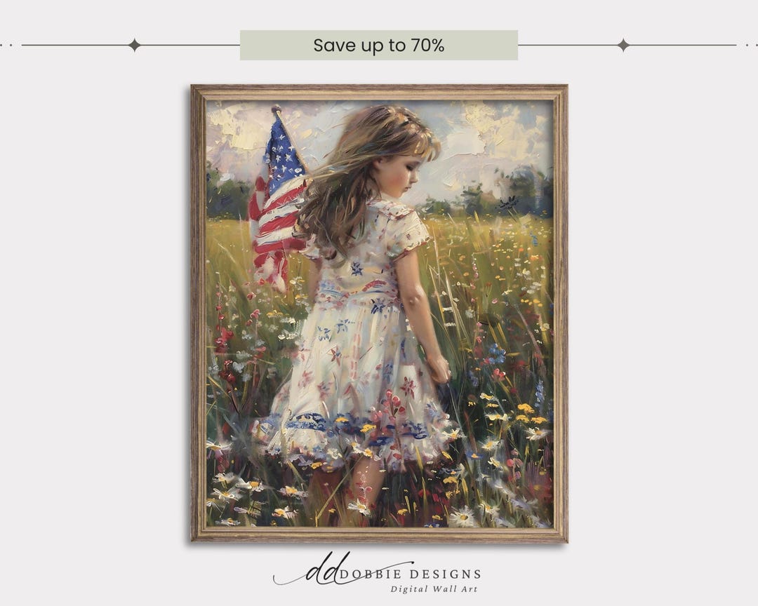 4th of July Wall Art Patriotic Cottagecore Decor Vintage Americana ...