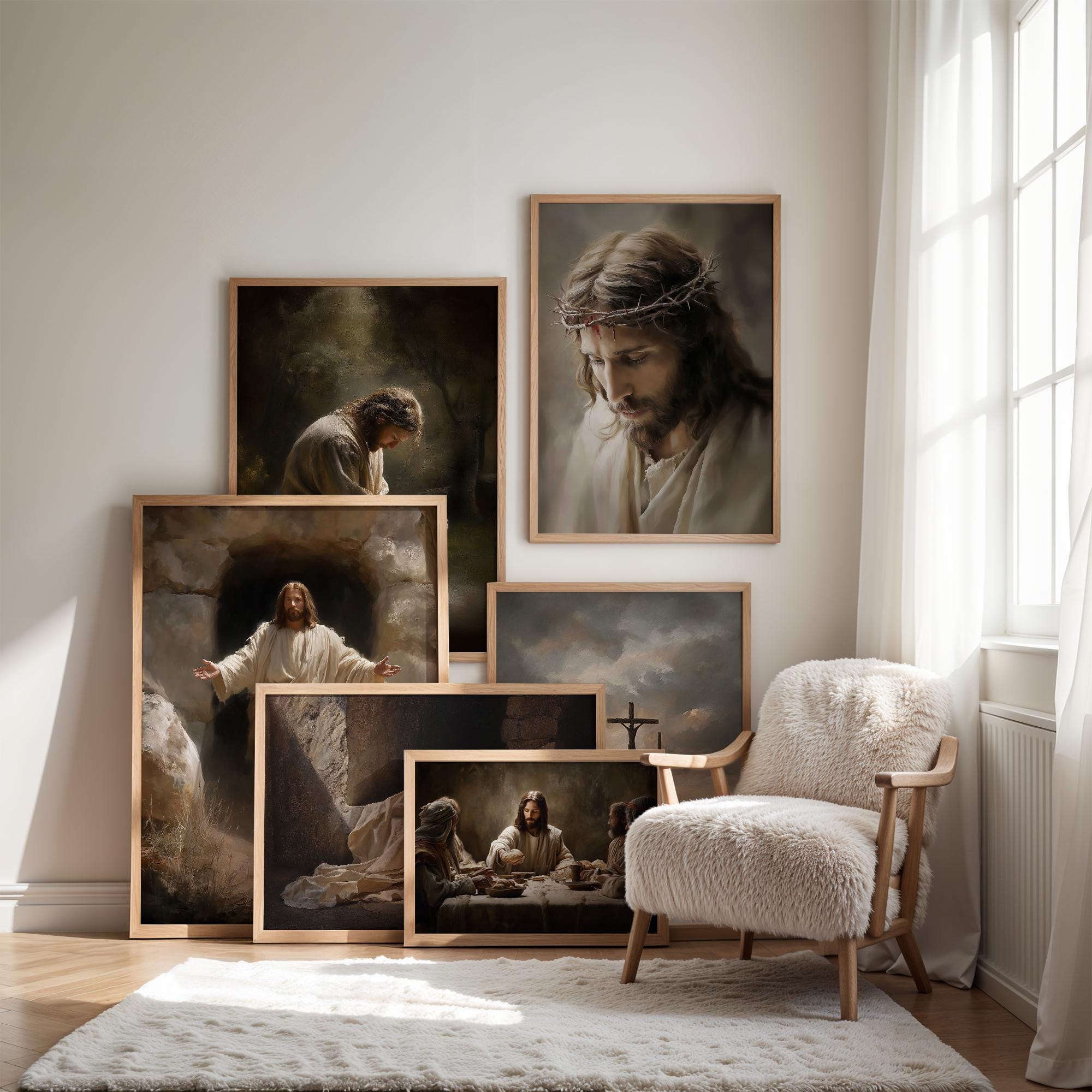Vintage Jesus Gallery Wall Set Life of Christ Set of 10 Christian Art ...