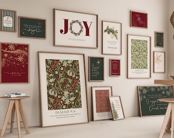 Christian Christmas Scripture Art Prints Holiday Gallery Wall Digital Download 251109