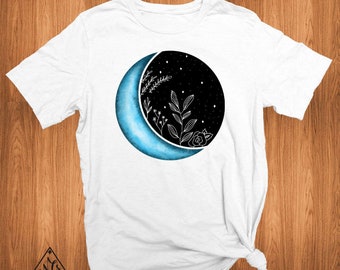 Wildflower Moon Graphic Shirt, Graphic Tee Shirt Design, Nature Shirt, Moon Tee Shirt,