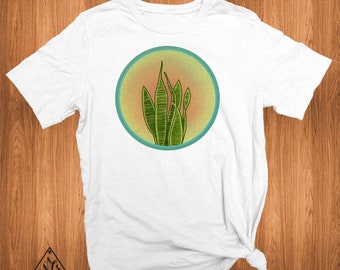 Sansevieria Plant Shirt, Gradient Circle Botanical Tee, Nature Lover Plant Aesthetic, Snake Plant Graphic Tee, Crazy Plant Lady Shirt