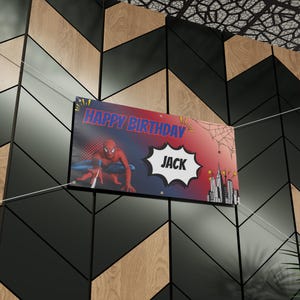 Custom Spiderman Birthday Banner | Personalized Birthday Banner image 4