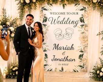 Painel de fundo para casamento | Tapeçaria de parede personalizada para casamento