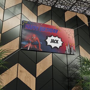 Custom Spiderman Birthday Banner | Personalized Birthday Banner image 6