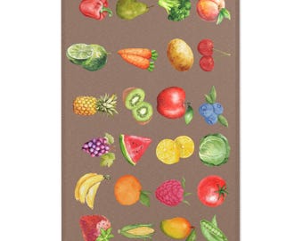 Fruits and Vegetables Area Rug| Childcare Rug, Daycare Rug, Classroom Rug