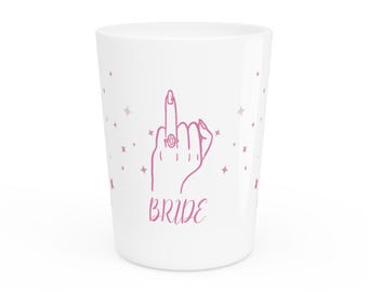 Bride Shot Glass | Bachelorette Party, Pink Ring Design