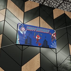 Spider Man Matte Geburtstagsbanner | Spider-Man-Thema Party Dekor Bild 4