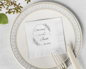 Floral Wreath Names Napkin