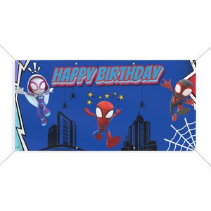 Spider Man Matte Geburtstagsbanner | Spider-Man-Thema Party Dekor Bild 5