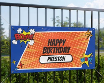 Super Hero Birthday Banner | Personalized Name