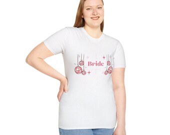 Bride disco balls T-Shirt | Bachelorette party, pink glitter graphic