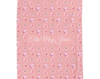 Custom Name Blanket Velveteen Plush Blanket | Kids Blankets/Personalized Blankets/Gift