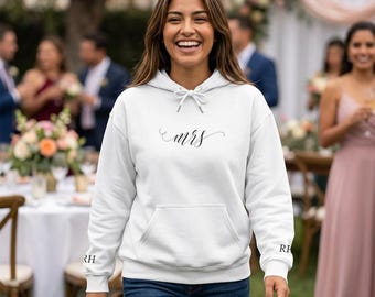 Mrs Bride Hoodie | Custom Initials on Sleeves