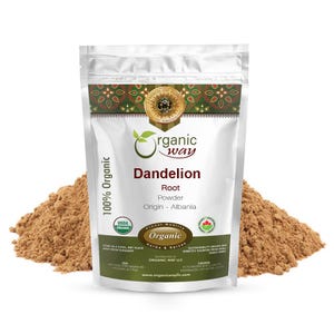 Organic Way Dandelion Root Powder (Taraxacum officinale) | Herbal Tea - European Wild-Harvest | Organic Kosher Certified | Origin - Albania