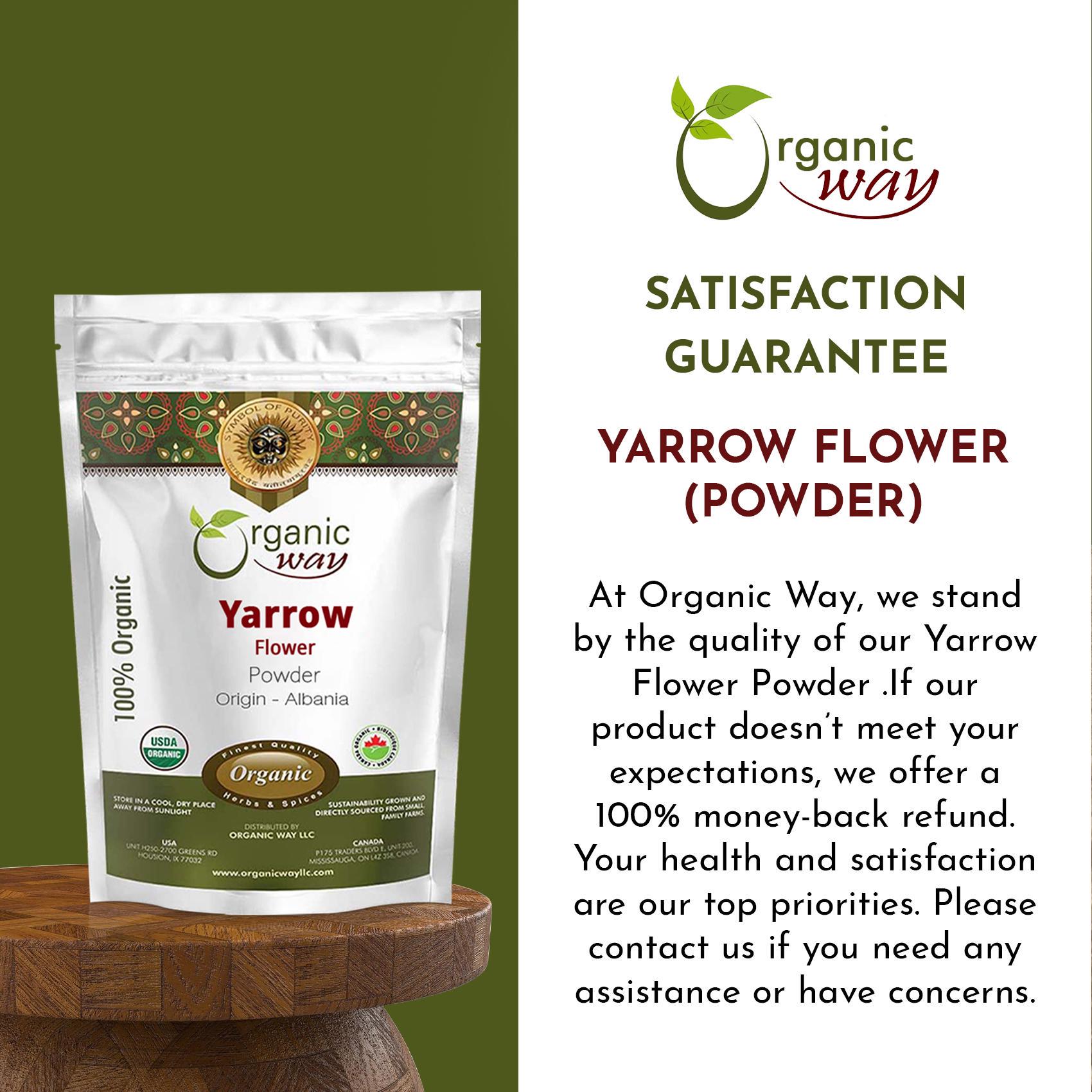 Yarrow Powder Organic Way Yarrow Flower Powder (achillea Millefolium) - Herbal Tea ...