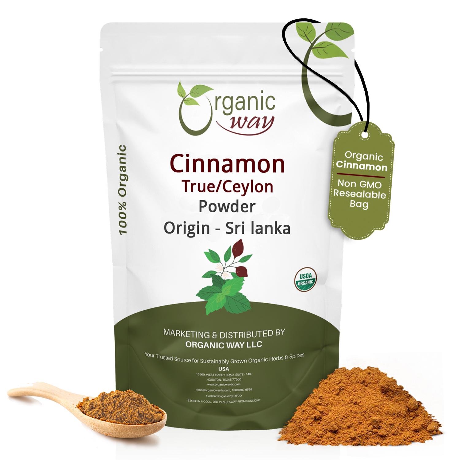 Organic Way True Ceylon Cinnamon Powder - Organic, Kosher, USDA ...
