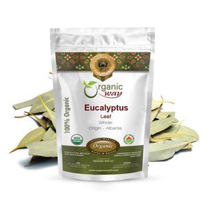 Organic Way Eucalyptus Leaf Whole (Eucalyptus globulus) - Herbal Tea Wild-Harvest | USDA Certified | Vegan, Non-GMO | 100% Raw from Albania