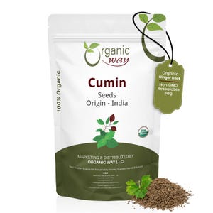 Organic Way Premium Cumin/Jeera Seeds Whole (Cuminum cyminum) - Adds Flavour & Aroma | Organic Kosher Certified  Origin - India