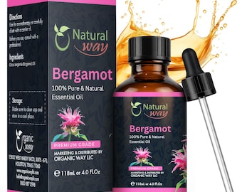 bergamot Essential Oil for Diffusers - Natural Aroma Oil for Home Fragrance, Long Lasting Scent for Office, Bedroom & Soothing Scent 4 Fl Oz