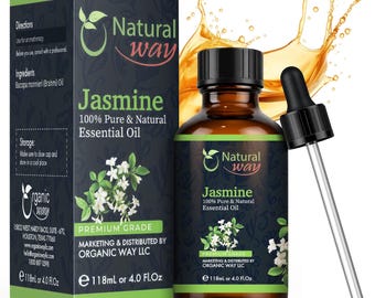 Jasmine Essential Oil | Premium Grade Essential Oils for Hair Care, Oil for Skin, Aromatherapy, & Diffuser | 4 Fl Oz (120 mL)