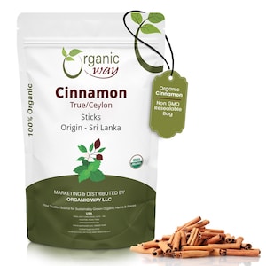 Organic Way True Ceylon Cinnamon Sticks - Organic, Kosher, USDA Certified | Raw, Vegan, Non GMO, Gluten Free | Origin - Sri Lanka image 1