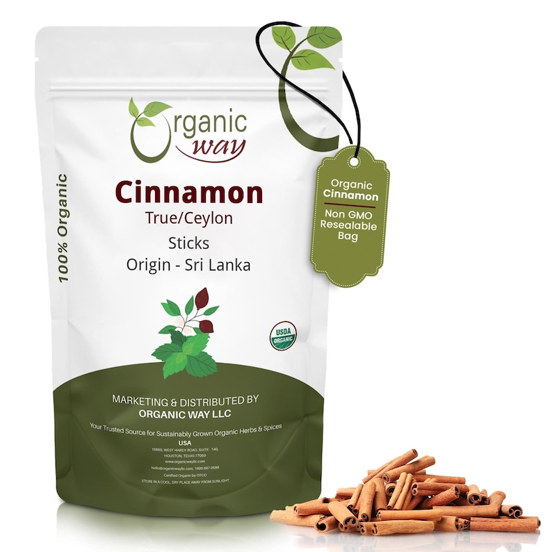 Organic Way True Ceylon Cinnamon Sticks - Organic, Kosher, USDA Certified | Raw, Vegan, Non GMO, Gluten Free | Origin - Sri Lanka image 1