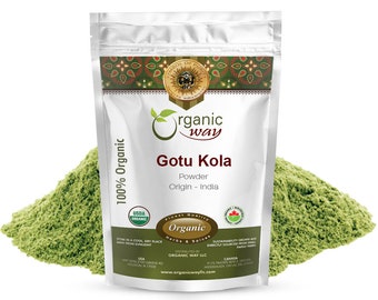 Organic Way Gotu Kola Powder - Organic, Kosher, USDA Certified | Raw, Vegan, Non GMO, Gluten Free | Origin - India