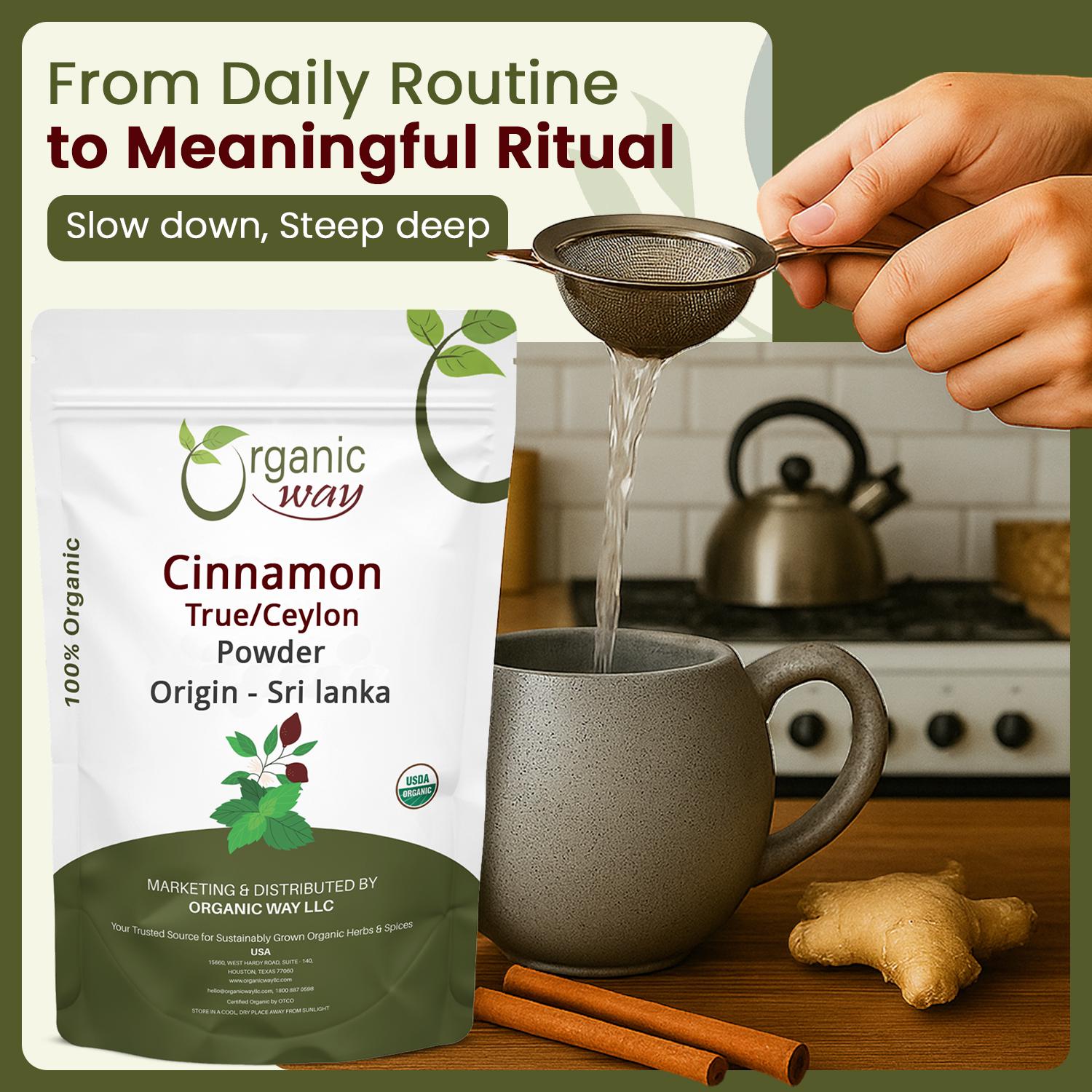 Organic Way True Ceylon Cinnamon Powder - Organic, Kosher, USDA ...