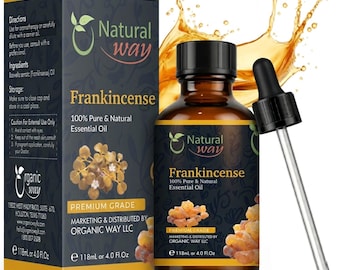 Frankincense Essential Oil | Pure Aromatherapy Oil for Diffusers, Hair Growth, Skin, Scalp Care, Massage Oil |  4 Fl Oz (120 mL)