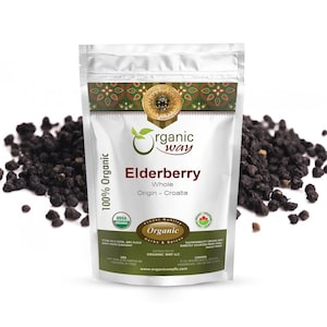 Organic Way Elderberry Whole - European Wild-Harvest | Organic, Kosher, USDA Certified | Raw, Vegan, Non GMO, Gluten Free | Origin - Albania
