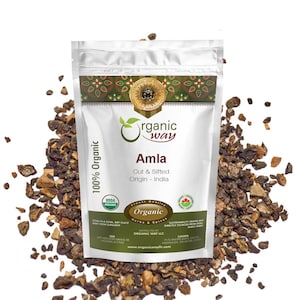 Organic Way Amla / Indian Gooseberry Cut & Sifted - Organic, Kosher, USDA Certified | Raw, Vegan, Non GMO, Gluten Free | Origin - India
