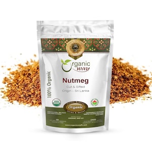 Organic Way Ground Nutmeg Cut & Sifted - Organic, Kosher, USDA Certified | Raw, Vegan, Non GMO, Gluten Free | Origin - Sri Lanka