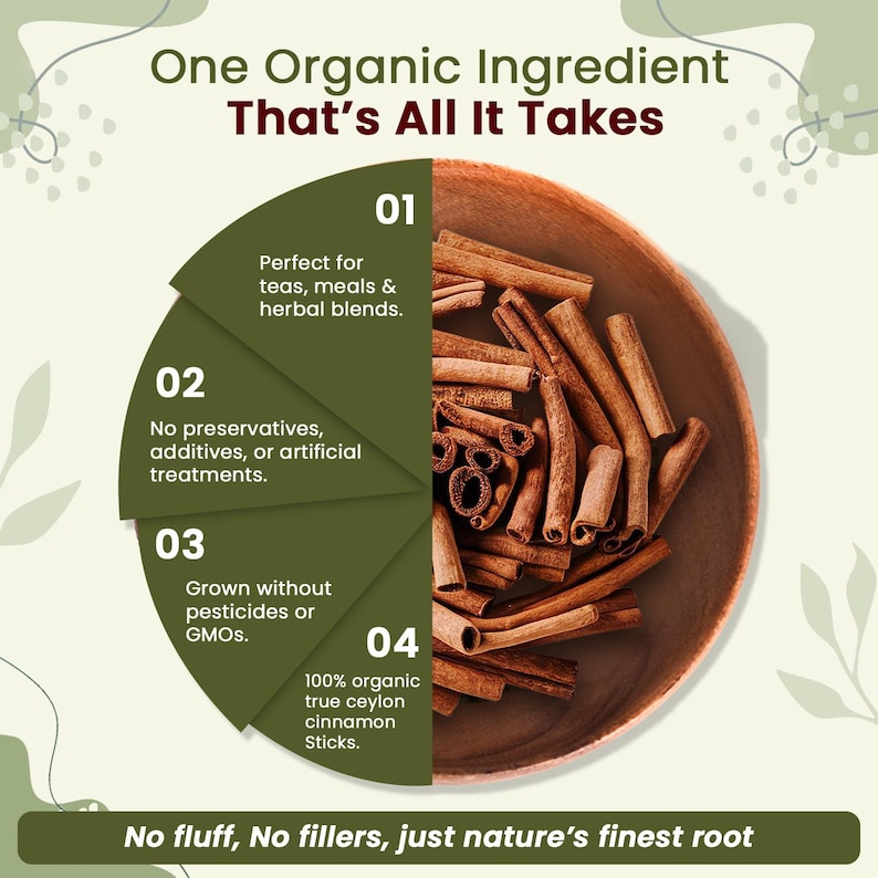 Organic Way True Ceylon Cinnamon Sticks - Organic, Kosher, USDA Certified | Raw, Vegan, Non GMO, Gluten Free | Origin - Sri Lanka image 6