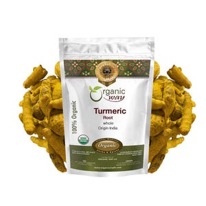 Organic Way Turmeric Root Whole - Herbal Tea | Kosher | Vegan, Non-GMO & Gluten Free | USDA Certified | 100% Raw from India