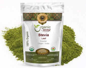Stevia Leaf Powder | Kosher & USDA Certified |  Gluten Free | Natural Sweetener | 100% Raw from India