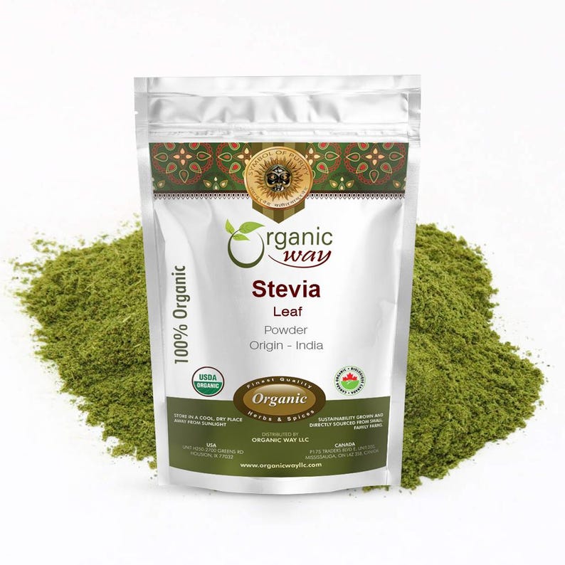 Stevia Leaf Powder | Kosher & USDA Certified | Gluten Free | Natural Sweetener | 100% Raw from India image 1