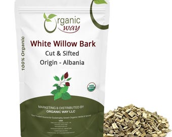 Organic Way White Willow Bark Dried Herb Cut & Sifted - Herbal Tea - Origin Albania
