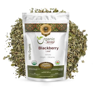 Organic Way Blackberry Leaf Whole - Herbal Tea | European Wild-Harvest | Kosher, USDA Certified | Non GMO, Gluten Free | Origin - Albania