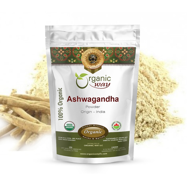 Organic Way Ashwagandha Root Powder - Organic, Kosher, USDA Certified | Raw, Vegan, Non GMO, Gluten Free | Origin - India bild 1