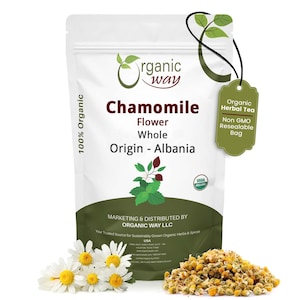 Organic Chamomile Flower - European Wild-Harvested, Kosher Certified
