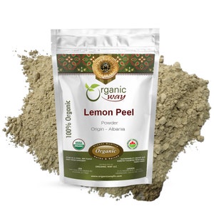 Organic Way Lemon Peel Powder - European Wild-Harvest | Organic, Kosher, USDA Certified | Vegan, Non GMO, Gluten Free | Origin - Albania