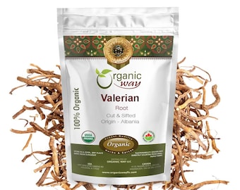 Organic Way Valerian Root Cut & Sifted (Valeriana officinalis) - Herbal Tea | European Wild-Harvest | Kosher | 100% Raw from Albania