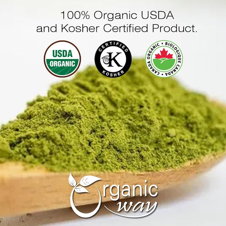 Organic Way Moringa Leaf Powder - Herbal Tea | Organic, Kosher, USDA Certified | Raw, Vegan, Non GMO, Gluten Free | Origin - India image 2