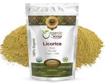 Organic Way Licorice Root Powder (Glycyrrhiza Glabra) - Herbal Tea | Kosher & USDA Certified | Vegan | 100% Raw from India