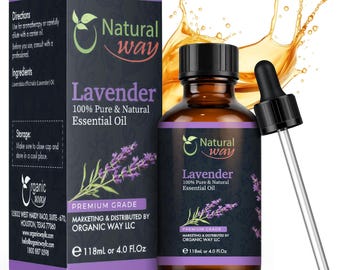 Lavender Essential Oil | Premium Grade Essential Oils for Hair Care, Oil for Skin, Aromatherapy, & Diffuser | 4 Fl Oz (120 mL)