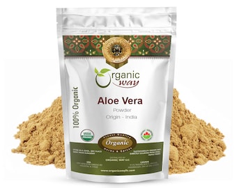 Organic Way Aloe Vera Powder - Organic, Kosher, USDA Certified | Raw, Vegan, Non GMO, Gluten Free | Origin - India