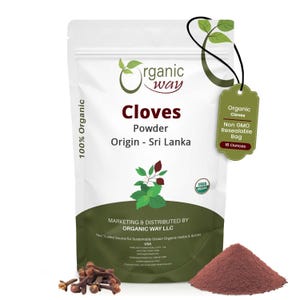 Organic Way Cloves Powder - Aromatic Spice | Organic, Kosher, USDA Certified | Raw, Vegan, Non GMO, Gluten Free | Origin - Sri Lanka 1 LBS